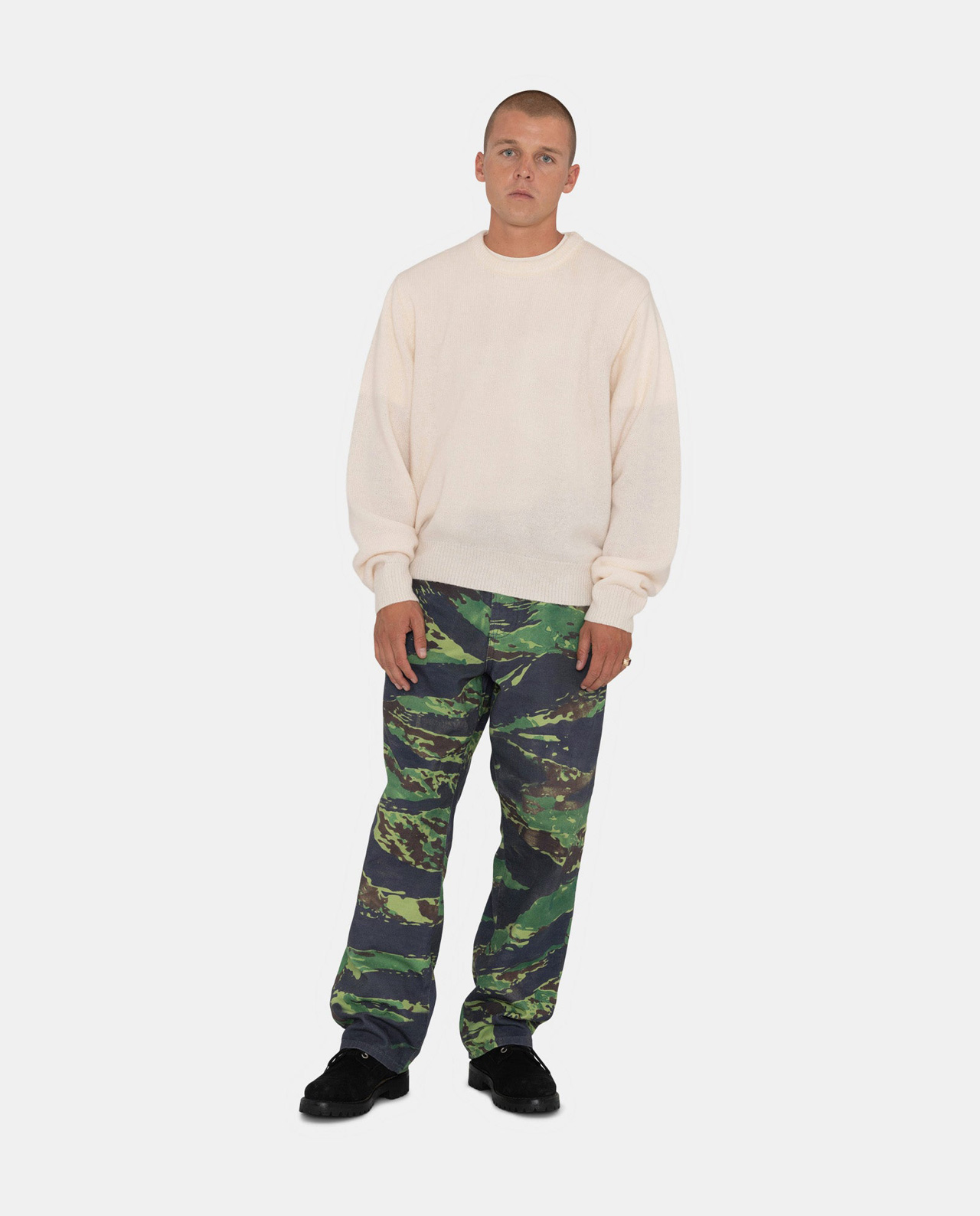 Stussy 8 Ball Spray Sweater (Ivory)