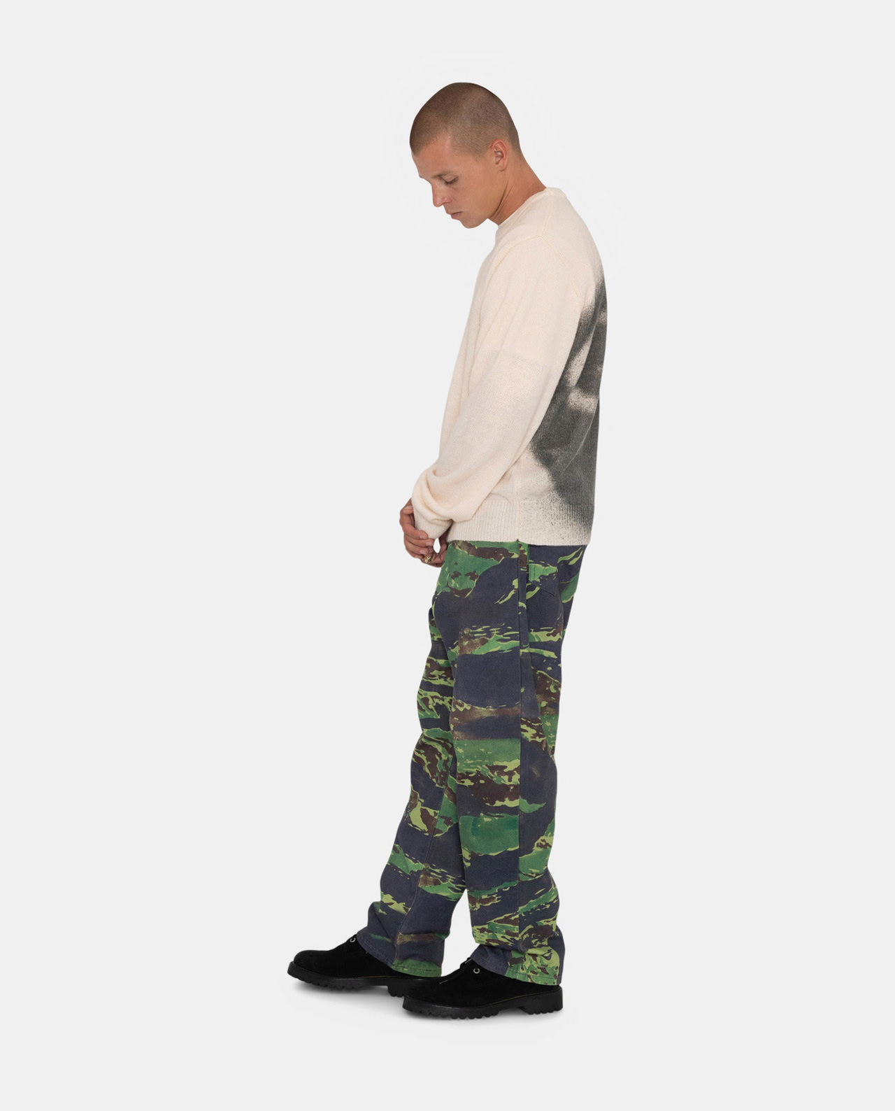 Stussy 8 Ball Spray Sweater (Ivory)